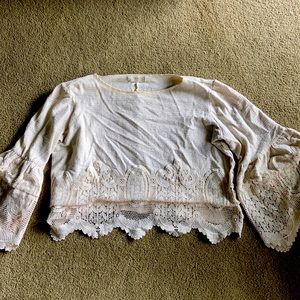 Embroidered long sleeve blouse